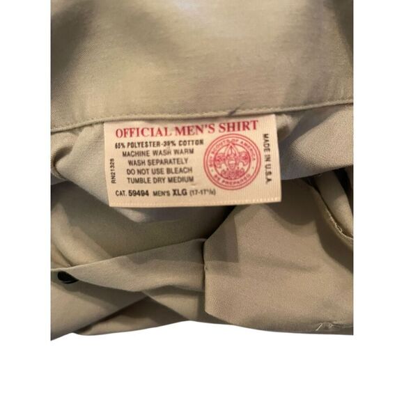 Boy Scouts of America Men Gray Short Sleeve Official‎ Vented Uniform Shirt XL - Picture 6 of 9